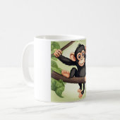 Schattigee Crazy Funny Chimpanzee Cartoon Koffiemok (Voorkant links)