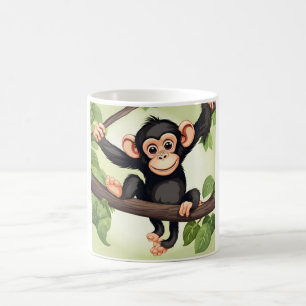 Schattigee Crazy Funny Chimpanzee Cartoon Koffiemok