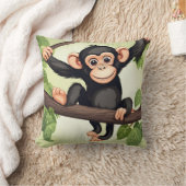 Schattigee Crazy Funny Chimpanzee Cartoon Kussen (Deken)