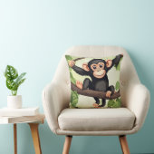 Schattigee Crazy Funny Chimpanzee Cartoon Kussen (Stoel)