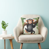 Schattigee Crazy Funny Chimpanzee Cartoon Kussen (Stoel)