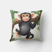 Schattigee Crazy Funny Chimpanzee Cartoon Kussen (Achterkant)