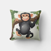 Schattigee Crazy Funny Chimpanzee Cartoon Kussen (Voorkant)