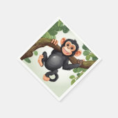 Schattigee Crazy Funny Chimpanzee Cartoon Servet (Hoek)