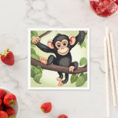 Schattigee Crazy Funny Chimpanzee Cartoon Servet (Insitu)