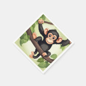 Schattigee Crazy Funny Chimpanzee Cartoon Servet (Hoek)