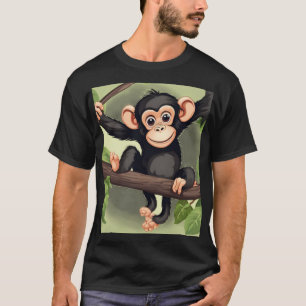 Schattigee Crazy Funny Chimpanzee Cartoon T-shirt
