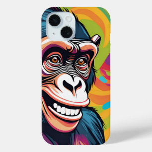 Schattigee Crazy Funny Chimpanzee iPhone 15 Case
