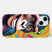 Schattigee Crazy Funny Chimpanzee Case-Mate iPhone Case (Achterkant (horizontaal))