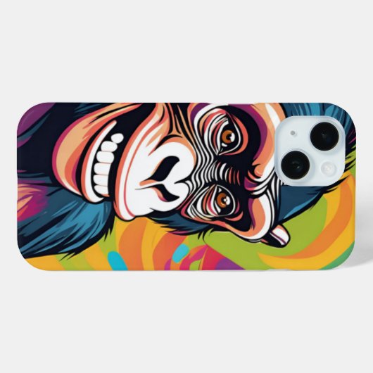 Schattigee Crazy Funny Chimpanzee Case-Mate iPhone Case (Achterkant (horizontaal))