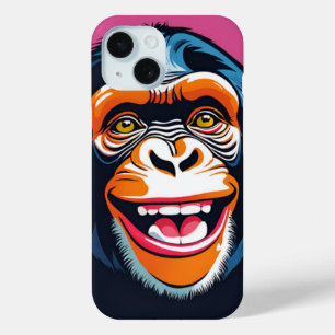 Schattigee Crazy Funny Chimpanzee iPhone 15 Case