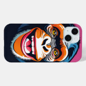 Schattigee Crazy Funny Chimpanzee Case-Mate iPhone Case (Achterkant (horizontaal))