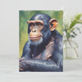 Schattigee Crazy Funny Chimpanzee Feestdagenkaart (Staand voorkant)