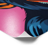 Schattigee Crazy Funny Chimpanzee Foto Afdruk (Hoek)