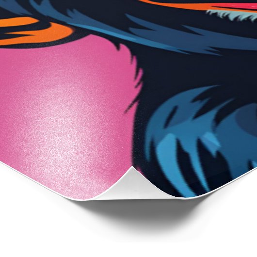 Schattigee Crazy Funny Chimpanzee Foto Afdruk (Hoek)