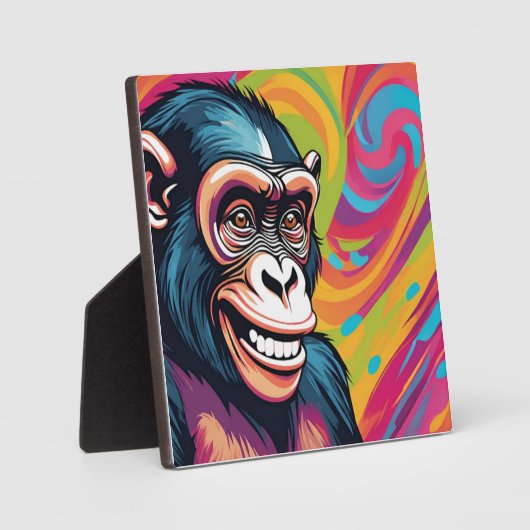 Schattigee Crazy Funny Chimpanzee Fotoplaat (Voorkant)