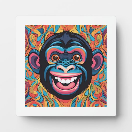 Schattigee Crazy Funny Chimpanzee Fotoplaat (Voorkant)