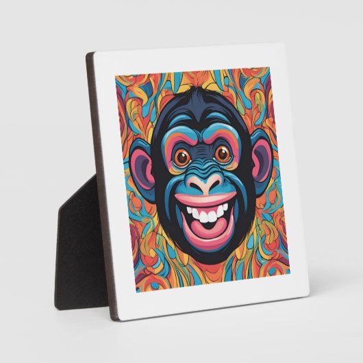 Schattigee Crazy Funny Chimpanzee Fotoplaat (Voorkant)