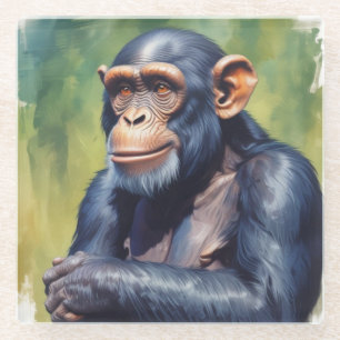 Schattigee Crazy Funny Chimpanzee Glazen Onderzetter