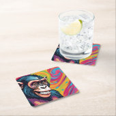 Schattigee Crazy Funny Chimpanzee Kartonnen Onderzetters (Insitu)