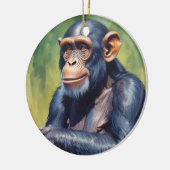 Schattigee Crazy Funny Chimpanzee Keramisch Ornament (Links)