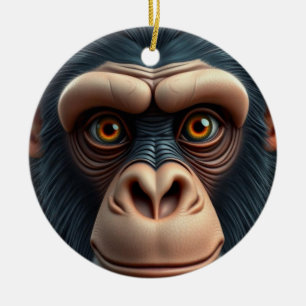 Schattigee Crazy Funny Chimpanzee Keramisch Ornament
