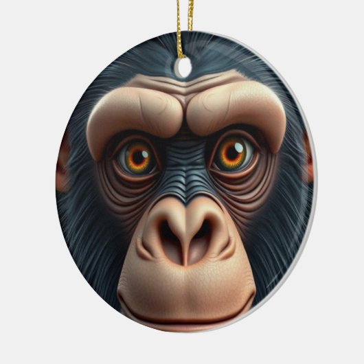 Schattigee Crazy Funny Chimpanzee Keramisch Ornament (Links)