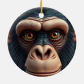 Schattigee Crazy Funny Chimpanzee Keramisch Ornament (Achterkant)