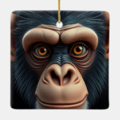 Schattigee Crazy Funny Chimpanzee Keramisch Ornament (Achterkant)