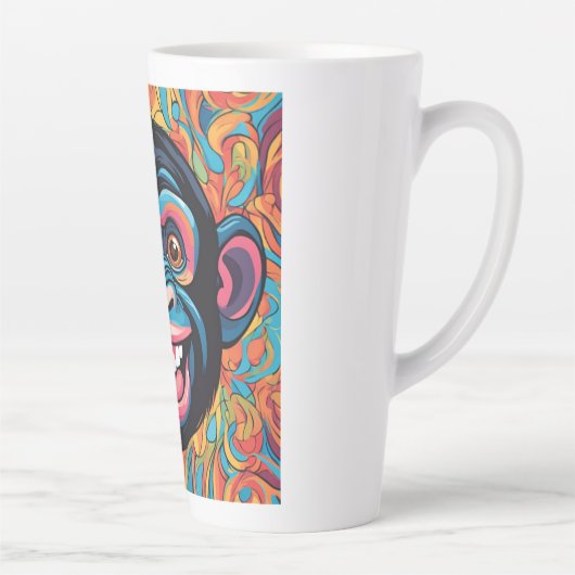 Schattigee Crazy Funny Chimpanzee Latte Mok (Rechts)