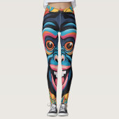 Schattigee Crazy Funny Chimpanzee Leggings (Voorkant)