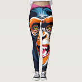 Schattigee Crazy Funny Chimpanzee Leggings (Voorkant)