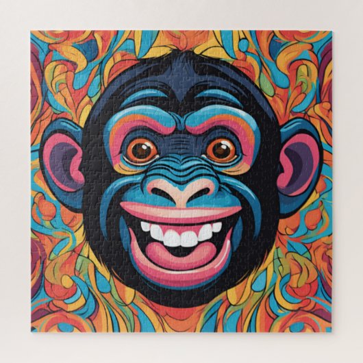 Schattigee Crazy Funny Chimpanzee Legpuzzel (Verticaal)
