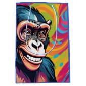 Schattigee Crazy Funny Chimpanzee Medium Cadeauzakje (Voorkant)