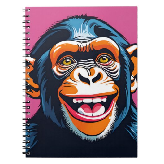 Schattigee Crazy Funny Chimpanzee Notitieboek (Voorkant)