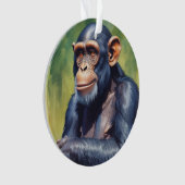 Schattigee Crazy Funny Chimpanzee Ornament (voorkant)