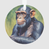 Schattigee Crazy Funny Chimpanzee Ornament (achterkant)