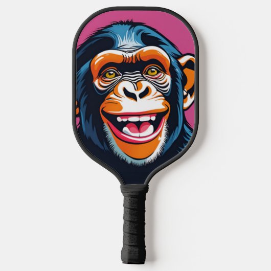Schattigee Crazy Funny Chimpanzee Pickleball Paddle (Achterkant)