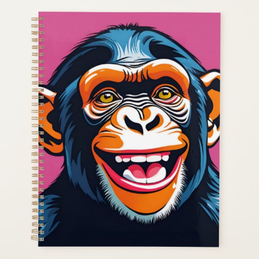 Schattigee Crazy Funny Chimpanzee Planner (Voorkant)