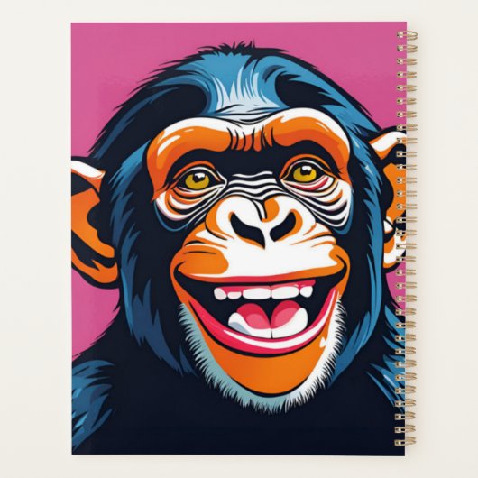 Schattigee Crazy Funny Chimpanzee Planner (Achterkant)