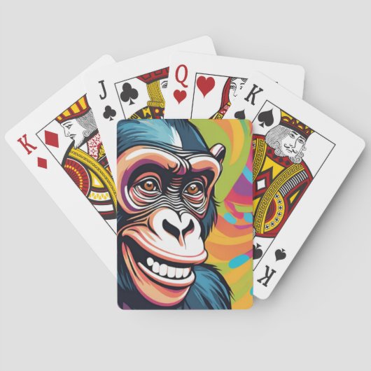 Schattigee Crazy Funny Chimpanzee Pokerkaarten (Achterkant)