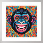 Schattigee Crazy Funny Chimpanzee Poster (Voorkant)