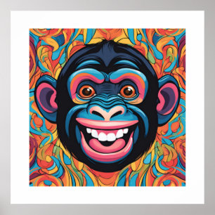 Schattigee Crazy Funny Chimpanzee Poster