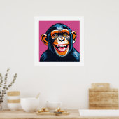 Schattigee Crazy Funny Chimpanzee Poster (Keuken)