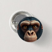 Schattigee Crazy Funny Chimpanzee Ronde Button 3,2 Cm (Voorkant /achterkant)