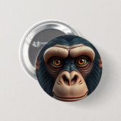 Schattigee Crazy Funny Chimpanzee Ronde Button 5,7 Cm (Voorkant /achterkant)