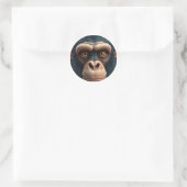 Schattigee Crazy Funny Chimpanzee Ronde Sticker (Tas)