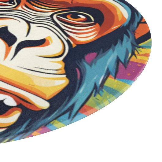 Schattigee Crazy Funny Chimpanzee Snijplank (Hoek)