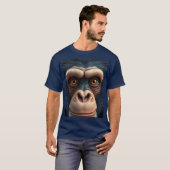 Schattigee Crazy Funny Chimpanzee T-shirt (Voorkant volledig)