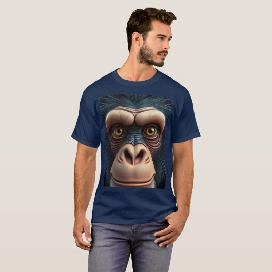 Schattigee Crazy Funny Chimpanzee T-shirt (Voorkant volledig)